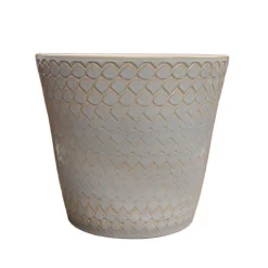 Complementos>Maceta Cerámica Verde C/Diseño 32x28Cm