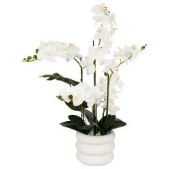 atmosphera Plantas Y Flores Artificiales>Maceta con orquídea artificial MICK blanca 80cm