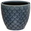 atmosphera Jarrones Y Vasos>Maceta De Cerámica Flor Azul 20x18Cm