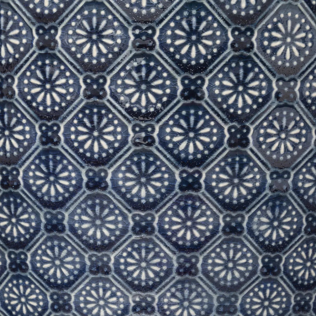 atmosphera Jarrones Y Vasos|Estilo Rústico>Maceta De Cerámica Flor Azul 30x25Cm