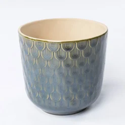 Jarrones Y Vasos|Estilo Étnico>Maceta De Cerámica Texturada 13.5cm