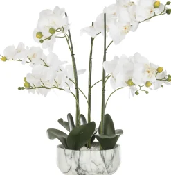 atmosphera Plantas Y Flores Artificiales>Maceta Efect.Mármol C/Orquídea 25x65Cm