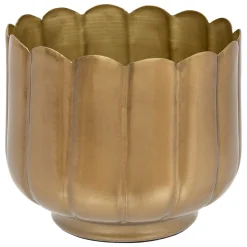 atmosphera Jarrones Y Vasos>Maceta Flo Dorada De Metal