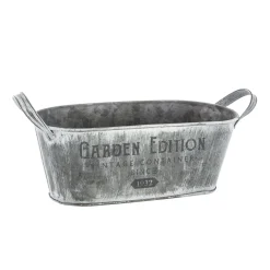 atmosphera Accesorios|Estilo Rústico>Maceta Gris Tamaño 2/3 30x14x12Cm