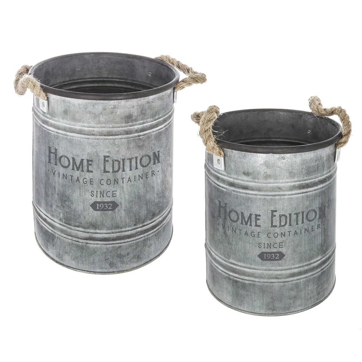 atmosphera Jarrones Y Vasos|Estilo Rústico>Maceta Tamaño 2/2 22.5x24.3Cm Zinc