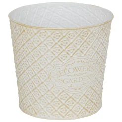 atmosphera Jarrones Y Vasos>Maceta TINO de hierro blanco 22cm