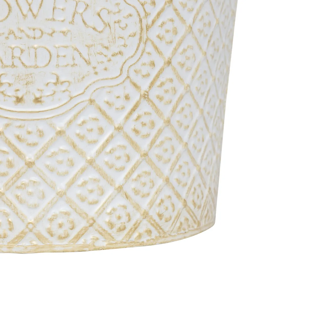 atmosphera Jarrones Y Vasos>Maceta TINO de hierro blanco 22cm