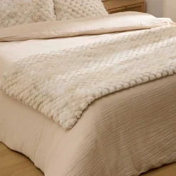 atmosphera Mantas>Manta ADRIEL beige pelo 80x180cm