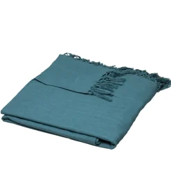 atmosphera Mantas>Manta Azul Petróleo Con Flecos 230x250cm