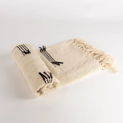 atmosphera Mantas>Manta beige con flecos 125x150cm