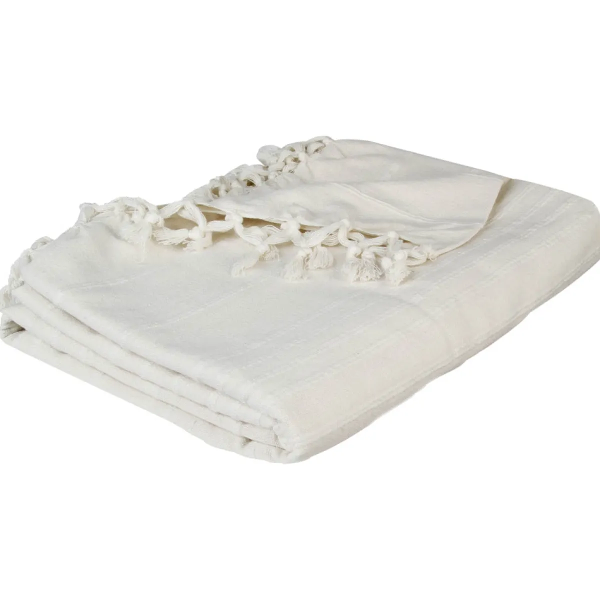 atmosphera Mantas>Manta Con Flecos Color Crudo 160x220Cm