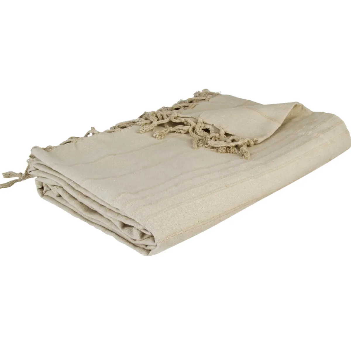 atmosphera Mantas>Manta Con Flecos Color Lino 160x220Cm