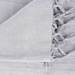 atmosphera Mantas>Manta Con Flecos Gris Claro 230x250Cm