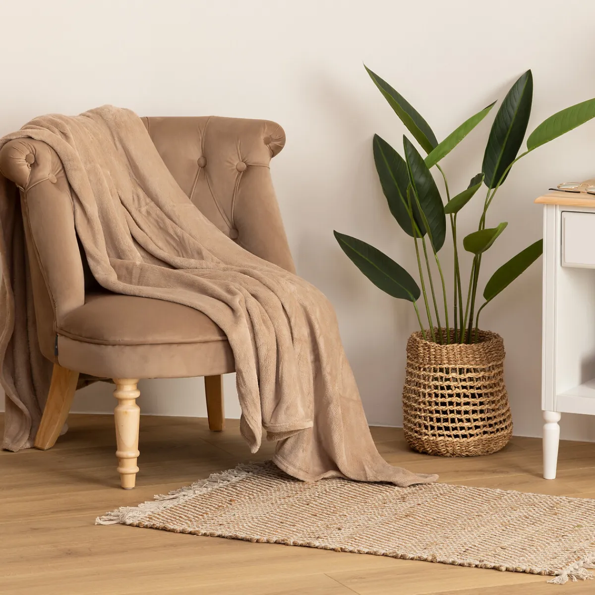 atmosphera Mantas>Manta Coralina Color Lino 180x230Cm