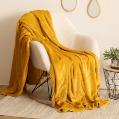 atmosphera Mantas>Manta Coralina Ocre 180x230Cm