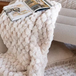 atmosphera Mantas>Manta de felpa beige INUIT