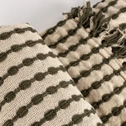 hôma Mantas>Manta ELM beige y verde 130x160cm