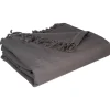 atmosphera Mantas>Manta Gris Con Flecos 230x250Cm