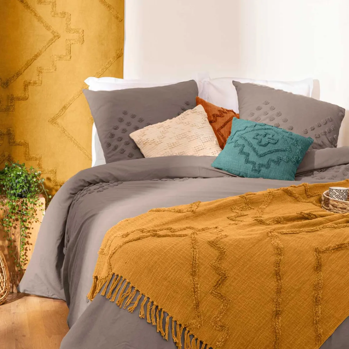 atmosphera Mantas>Manta Inca Ocre 130x180Cm