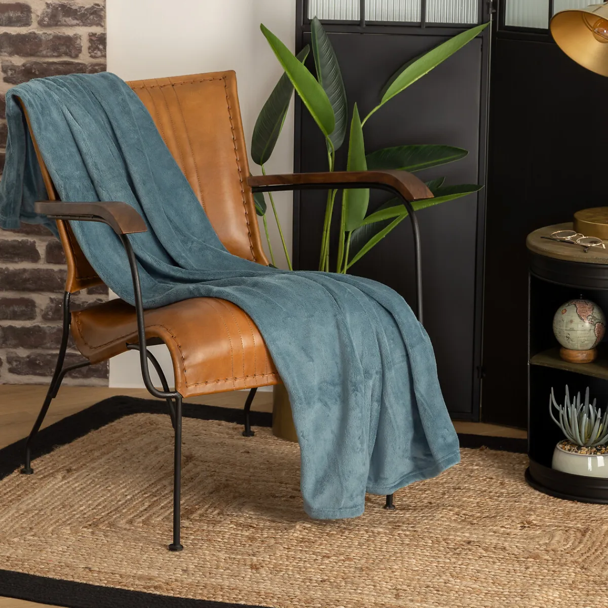 atmosphera Mantas>Manta Microfibra Azul Petróleo 125x150Cm