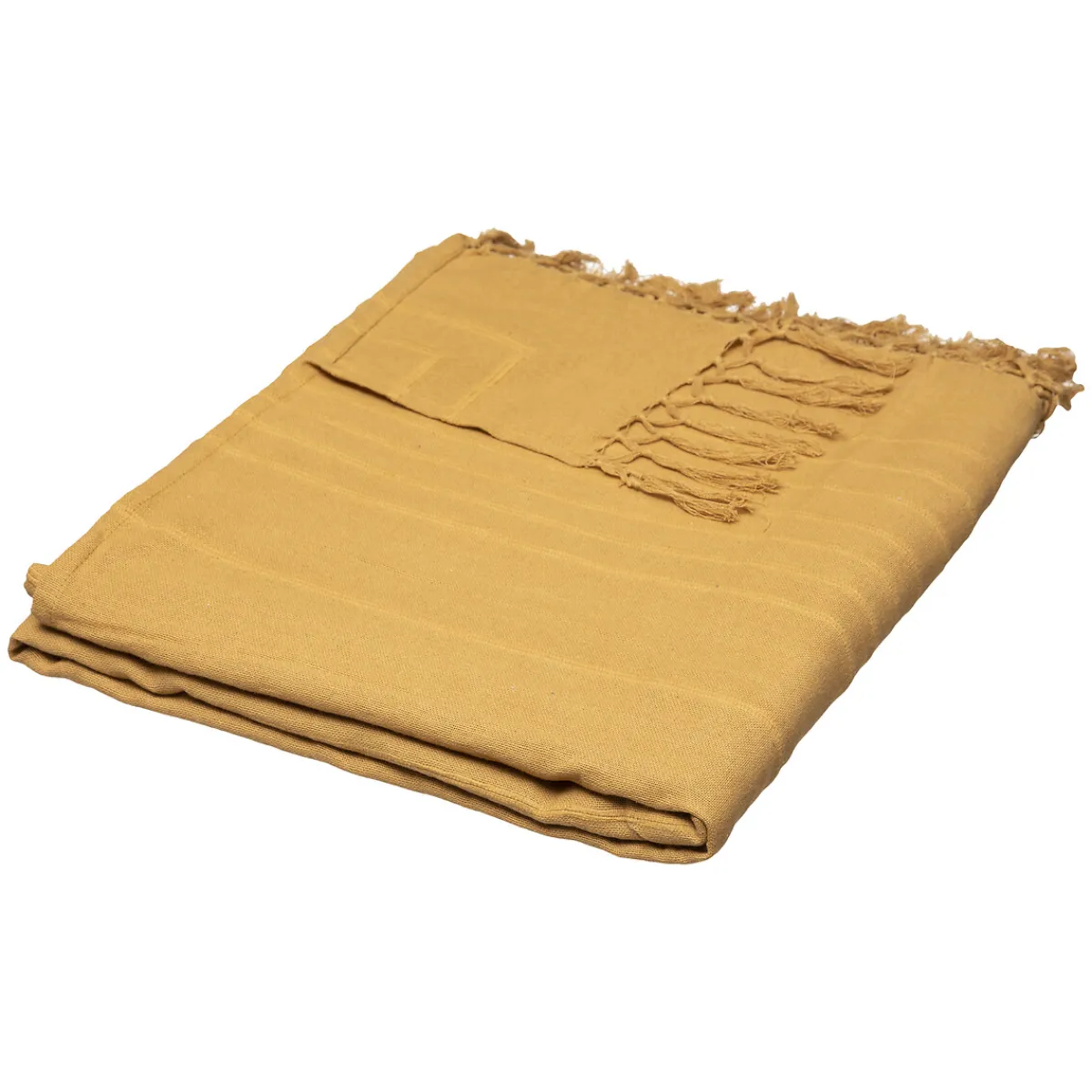 atmosphera Mantas>Manta Ocre Con Flecos 230x250cm