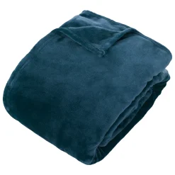 atmosphera Mantas>Manta OLLIS azul oscuro de terciopelo