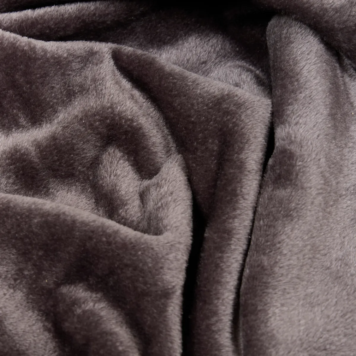 atmosphera Mantas>Manta OLLIS gris oscuro de terciopelo