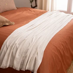 atmosphera Mantas>Manta The Floral Waffle Blanca 130x180cm