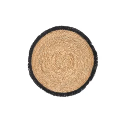 Manteles, Servilletas Y Manteles Individuales>Mantel individual con flecos negro 38cm