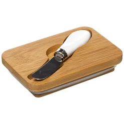 Cajas Y Frascos>Mantequera Ceram. Tapa Bambú Y Cuchillo
