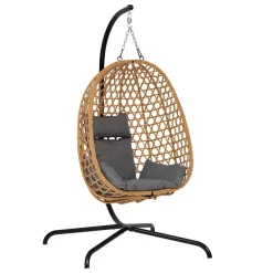 hespéride Columpios>Mecedora gris pardo con cojín blanco