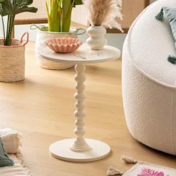 atmosphera Mesas Bajas Y Auxiliares|Estilo Rústico>Mesa auxiliar ALIX blanca