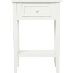 atmosphera Mesas Bajas Y Auxiliares|Estilo Rústico>Mesa auxiliar CHARME blanca con 1 cajón