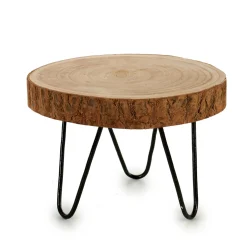 Mesas Bajas Y Auxiliares|Estilo Rústico>Mesa Auxiliar Decorativa Marrón 28cm