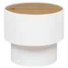 atmosphera Mesas Bajas Y Auxiliares|Estilo Industrial>Mesa auxiliar ENOLA blanca y beige