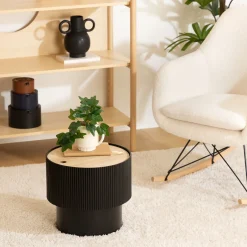 atmosphera Mesas Bajas Y Auxiliares|Estilo Contemporaneo>Mesa Auxiliar Enola Negra y Beige