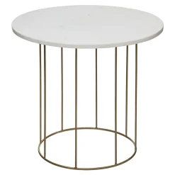 atmosphera Mesas Bajas Y Auxiliares|Estilo Contemporaneo>Mesa Auxiliar Garance Blanca De Mármol 55x60cm