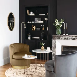 atmosphera Mesas Bajas Y Auxiliares|Estilo Contemporaneo>Mesa Auxiliar Metal/Mármol 40x45Cm