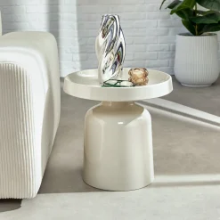 atmosphera Mesas Bajas Y Auxiliares>Mesa de centro ABADI crudo de metal 41x43cm