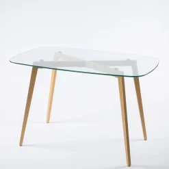 Mesas Para Comer>Mesa De Cocina Gally Con Tapa De Vidrio