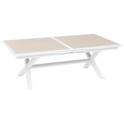 hespéride Mesas De Jardín>Mesa extensible AXIOME lino y blanco 220-279cm