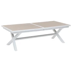 hespéride Mesas De Jardín>Mesa extensible AXIOME lino y blanco 250-330cm