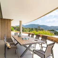 hespéride Mesas De Jardín>Mesa extensible AXIOME praline y honey 220-279cm