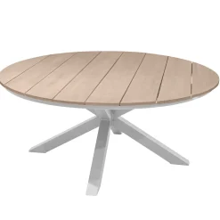 hespéride Mesas De Jardín>Mesa ORIENGO redonda blanca de madera acacia