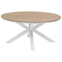 hespéride Mesas De Jardín>Mesa ORIENGO redonda blanca de madera acacia