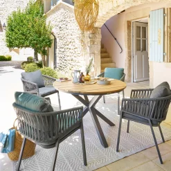 hespéride Mesas De Jardín>Mesa ORIENGO redonda graphite de madera acacia