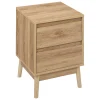 5five Mesas Bajas Y Auxiliares|Estilo Rústico>Mesita De Noche Abana Beige MDF
