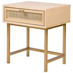 atmosphera Mesas Bajas Y Auxiliares|Estilo Oriental>Mesita De Noche Rayo Beige 45x35x50Cm