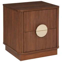 atmosphera Mesas Bajas Y Auxiliares>Mesita de noche WANY con 2 cajones marrón