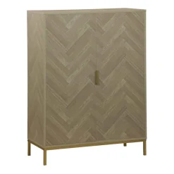 Muebles Y Carros De Apoyo|Estilo Contemporaneo>Mueble auxiliar alto CHEVRON beige mdf c/2 puertas